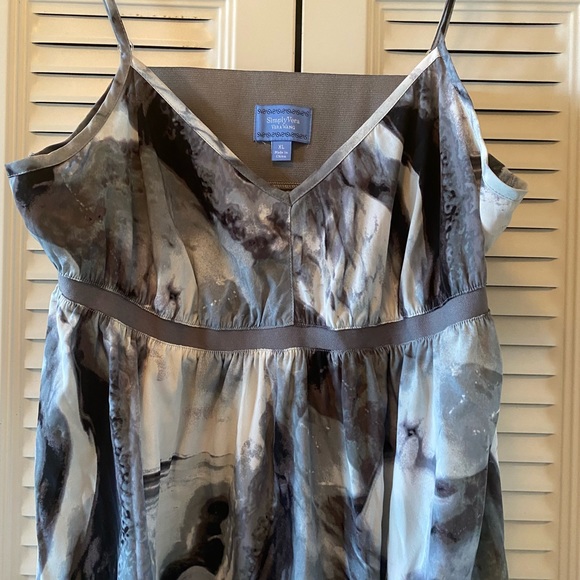 Vera wang spaghetti string and satin asymmertrical band at bottom - Picture 1 of 6